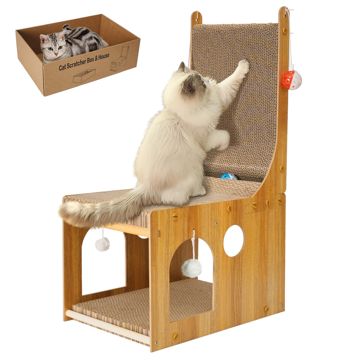 YEMOO L-shaped cat scratcher mounted on the wall protects furniture and invites safe scratching