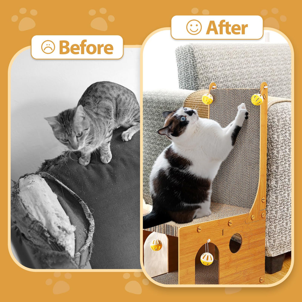 YEMOO Cat Scratcher space-saving corner design fits small rooms