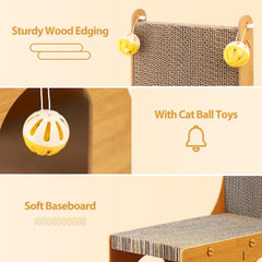 YEMOO Cat Scratcher wooden frame supports long-lasting scratching sessions
