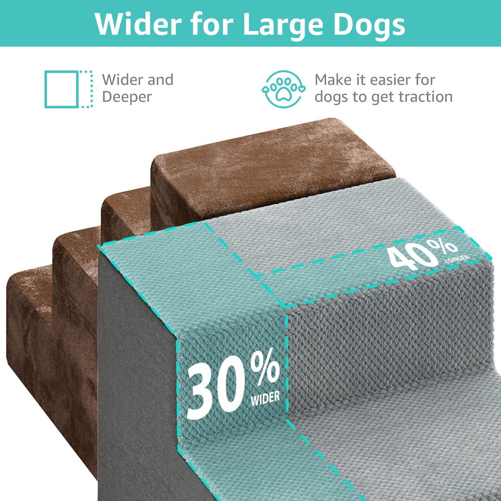 YENING Large Dog Stairs 24inch height demonstrates tall access to high beds.