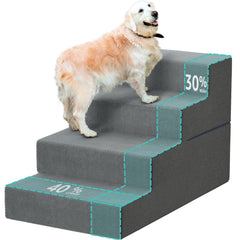 YENING Large Dog Stairs fabric close-up shows a soft grip surface for easy climbs.