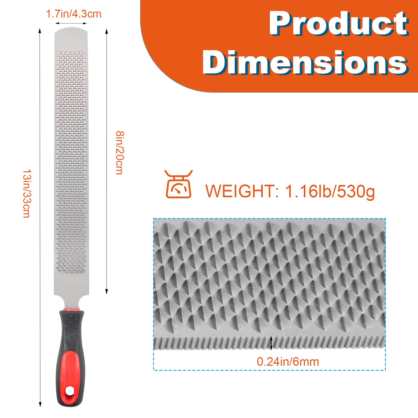 YEOLYTA hoof rasp with rubber handle for comfortable grip