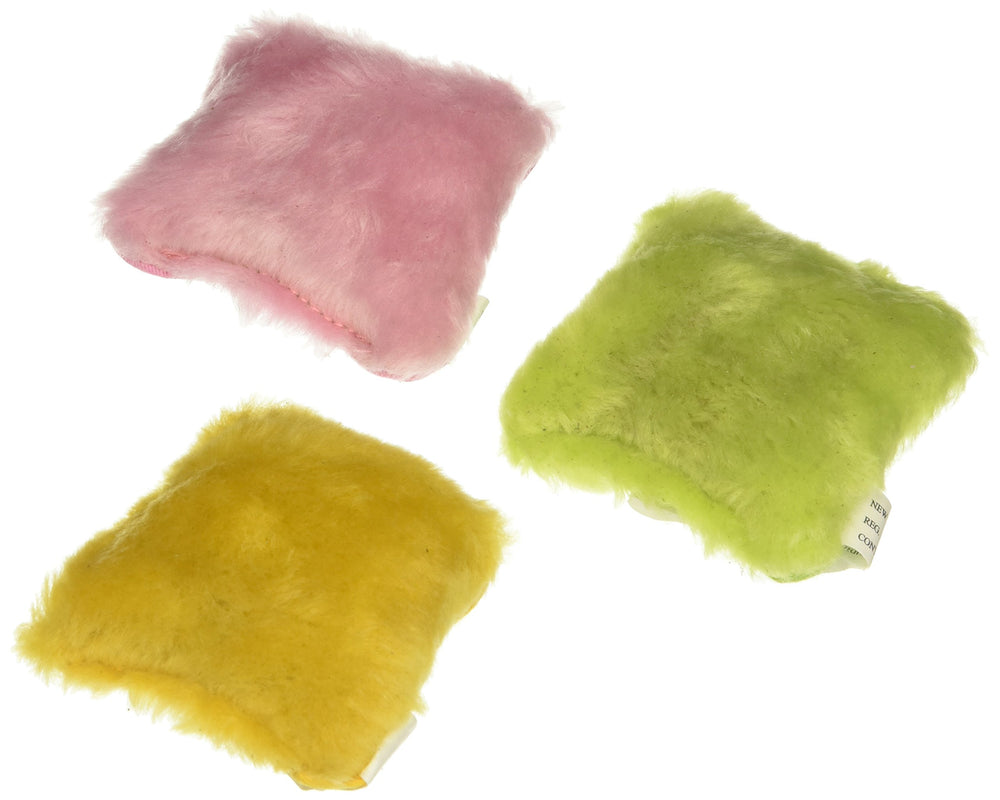 Yeowww! Speciality pack catnip pillows shown for cuddling and batting play.