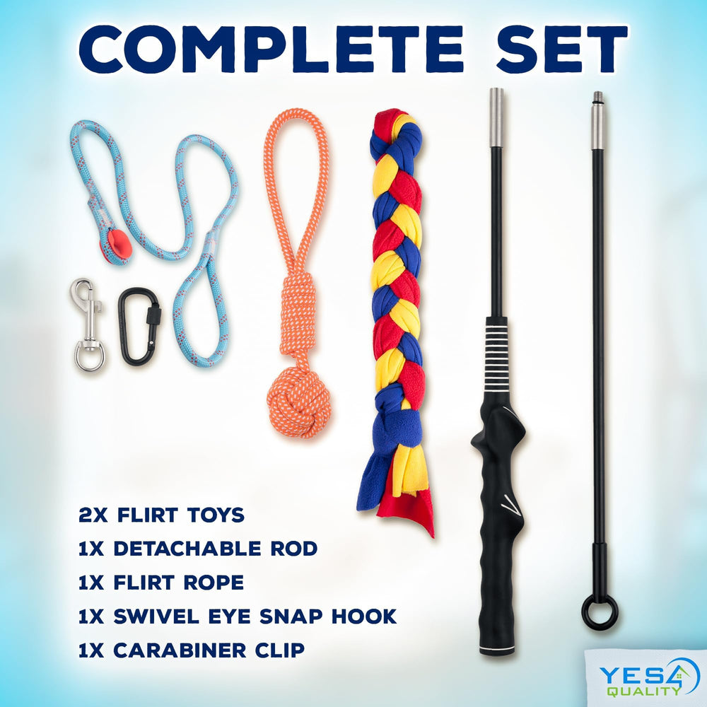 YES4QUALITY flirt pole suitable for puppies to large breeds
