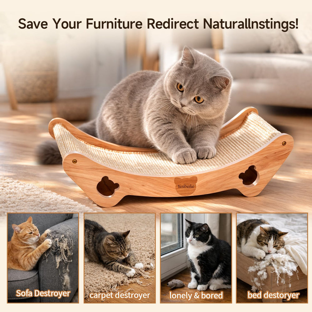 Yesibeike stable base prevents wobble during energetic scratching sessions.