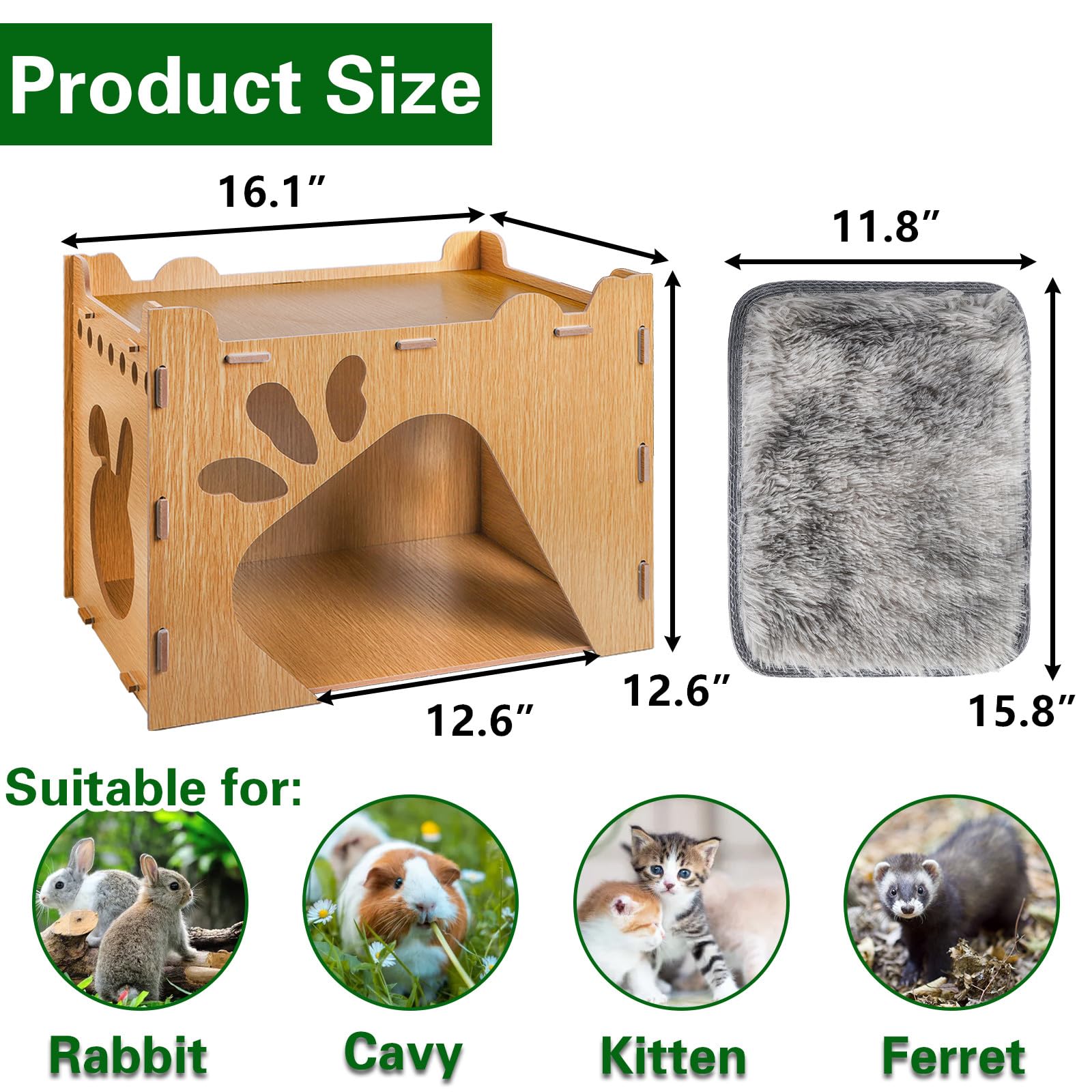 Yesland Rabbit Hideout Castle side view highlighting sturdy panels and safe design for pets
