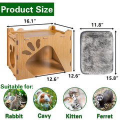 Yesland Rabbit Hideout Castle side view highlighting sturdy panels and safe design for pets