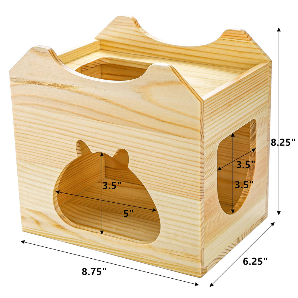 Yesland Wood Chinchilla House roof opened shows a versatile top for play and exploration
