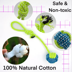 YesWood small dog toy in action for tug and fetch sessions.