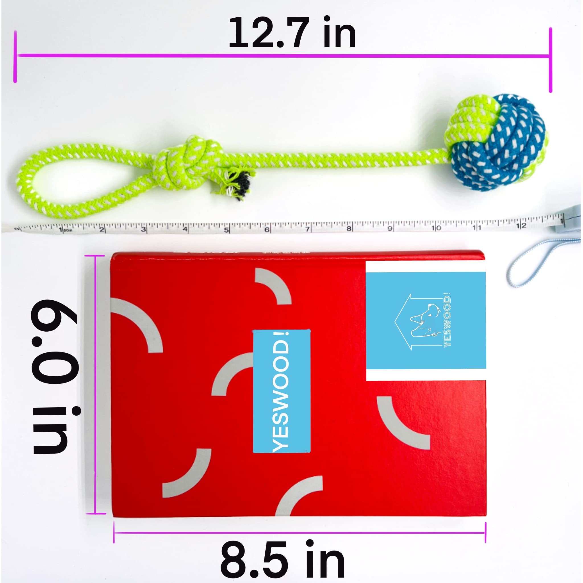 YesWood rope ball toy set ready for everyday play with small breeds.