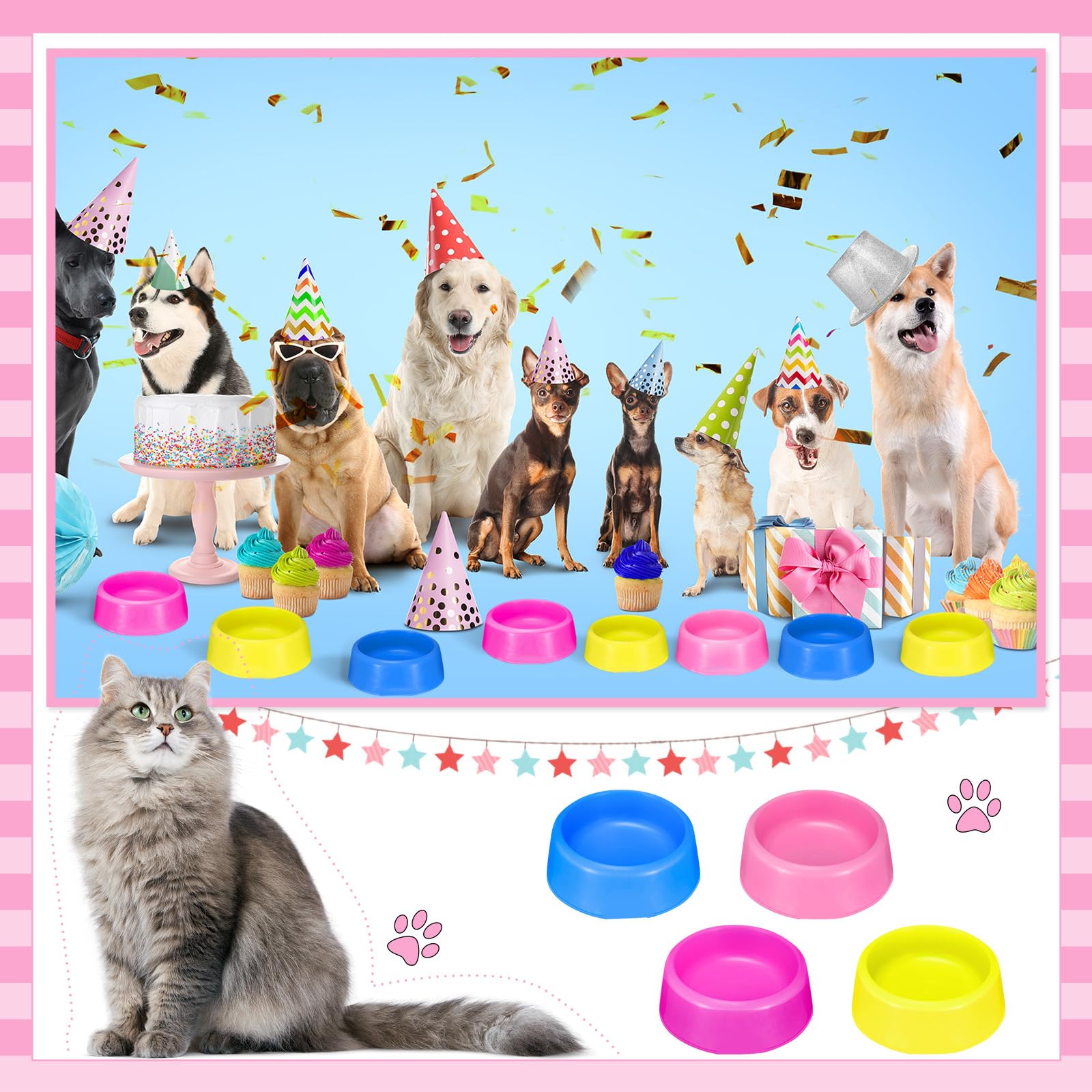 Yetene 24-pcs bowls pack for multi-pet households and events