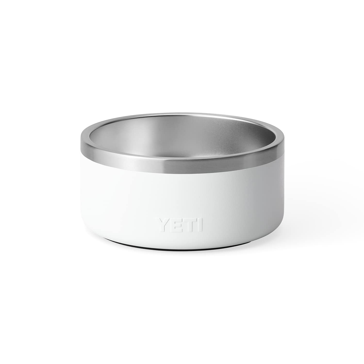 YETI Boomer 4 stainless bowl closeup of bearfoot non-slip ring