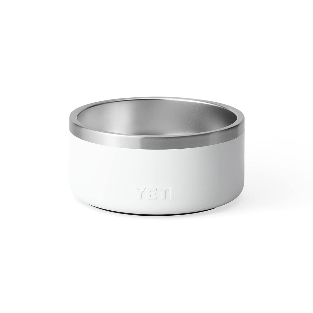 YETI Boomer 4 stainless bowl closeup of bearfoot non-slip ring