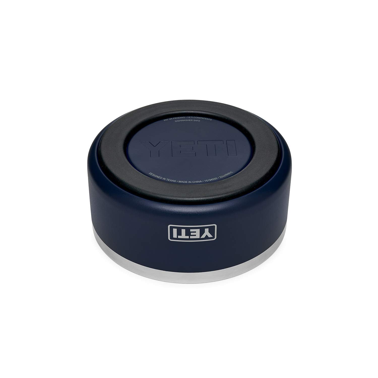 YETI Boomer 4 dog bowl navy stainless steel texture closeup