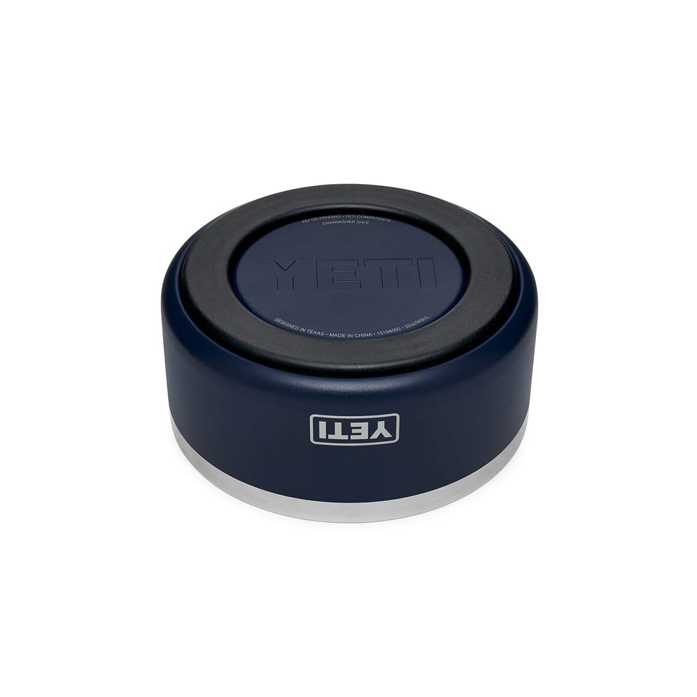 YETI Boomer 4 dog bowl navy stainless steel texture closeup