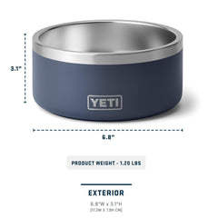 Bearfoot non-slip ring on YETI Boomer 4 keeps bowl steady during meals.
