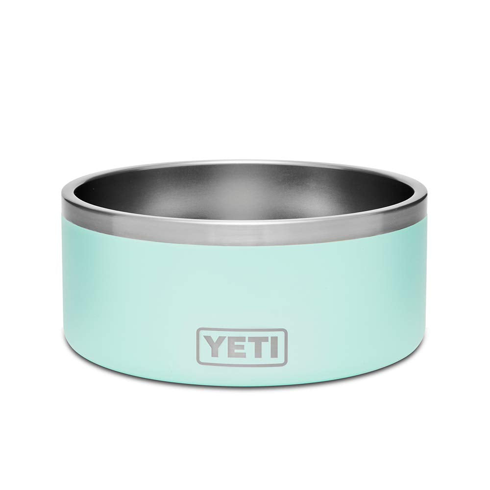 YETI Boomer 8 dog bowl in seafoam front view, rugged design for daily meals.