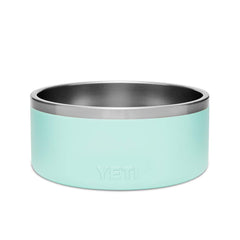 YETI Boomer 8 dog bowl in seafoam side view, non-slip stability during feeding.