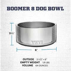 YETI Boomer dishwasher-safe design makes cleanup quick after adventures.