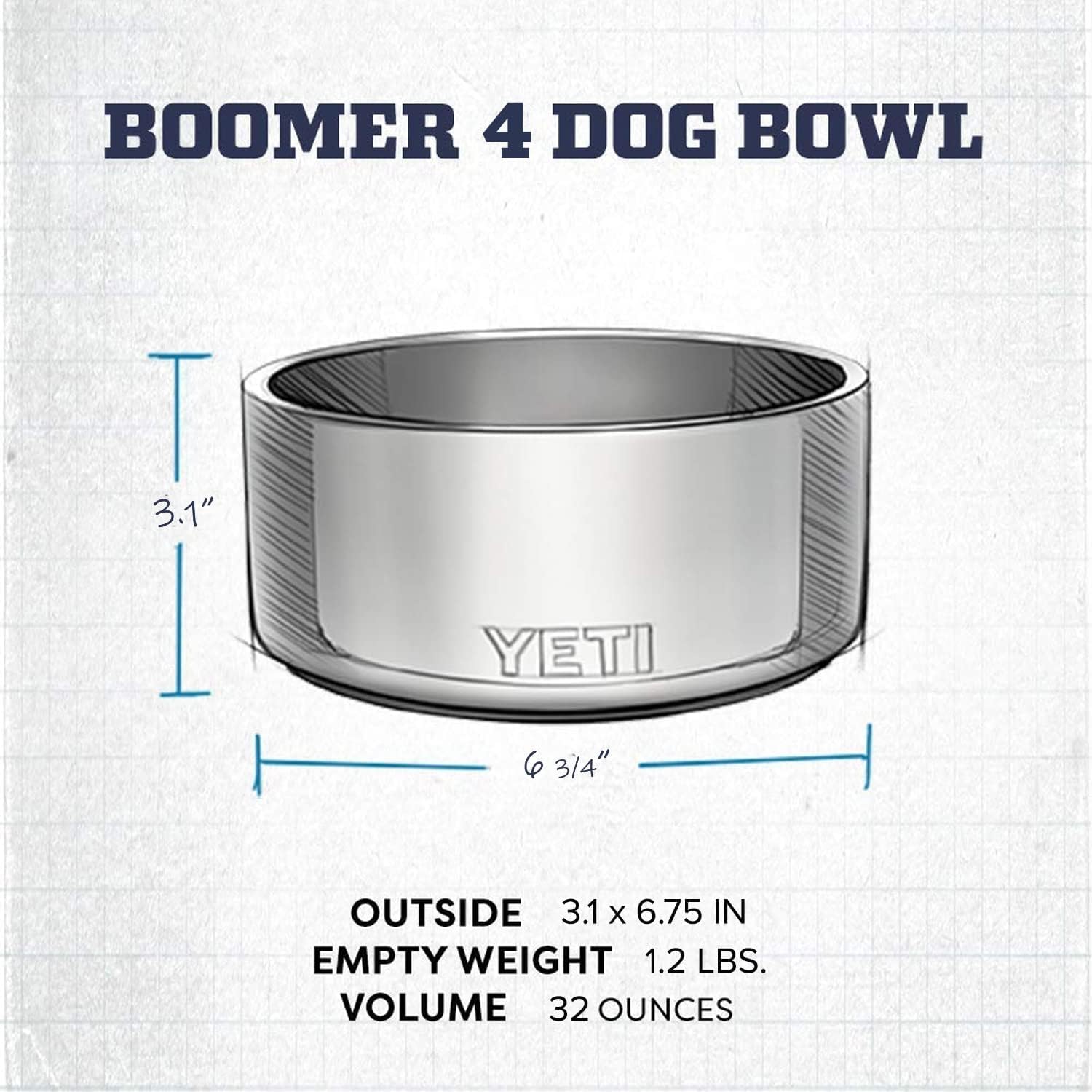YETI Boomer 4 holds 32 ounces of water for hydration.