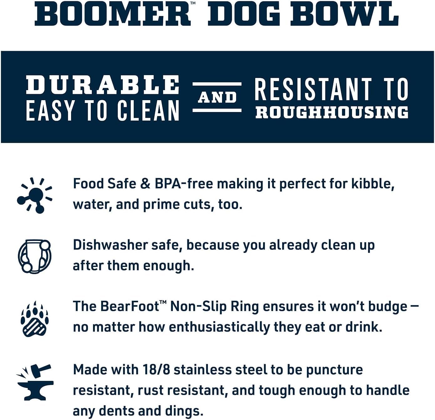 YETI Boomer 4, dishwasher safe for easy cleanup after adventures.