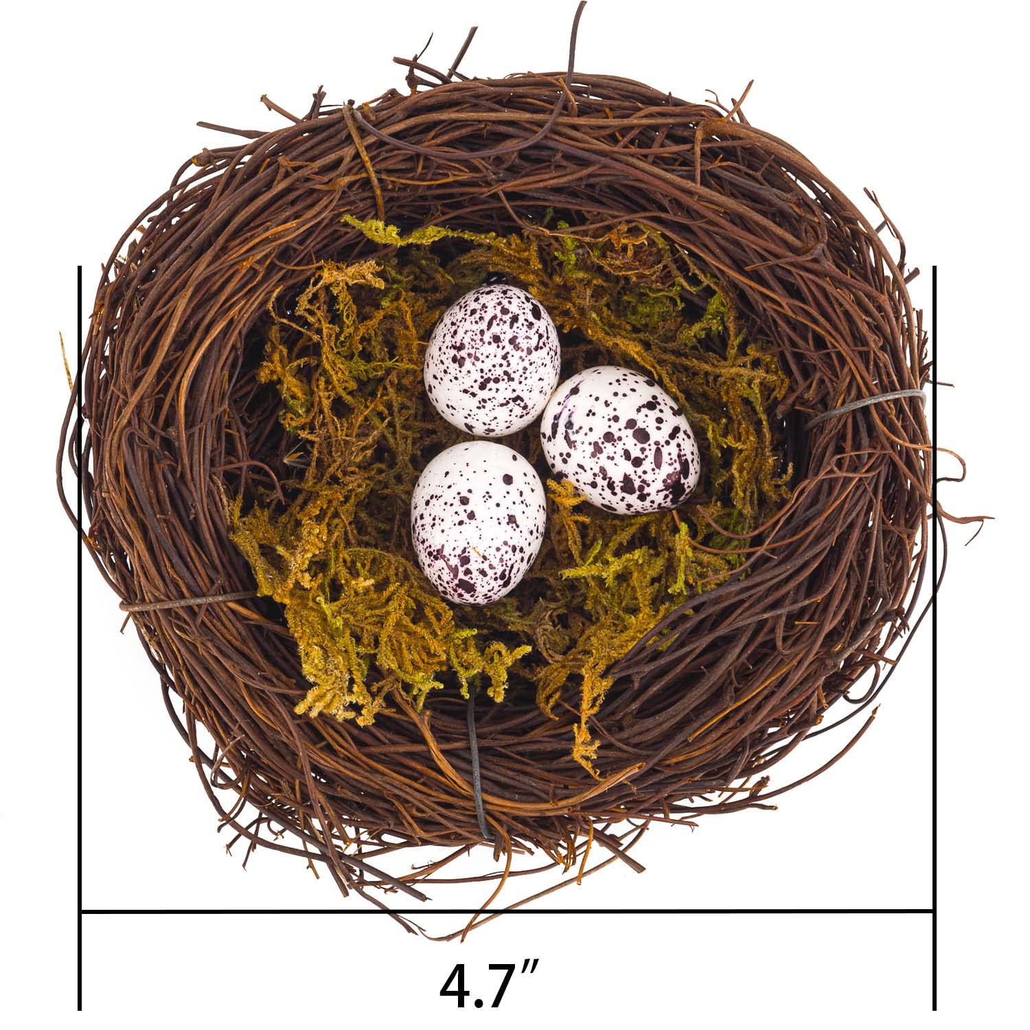 YEUQWJ 12 artificial eggs in nest, adds color and whimsy to displays.
