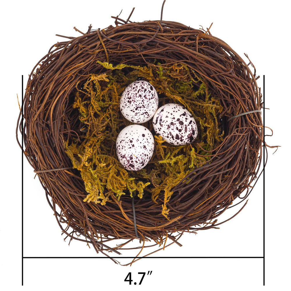 YEUQWJ 12 artificial eggs in nest, adds color and whimsy to displays.