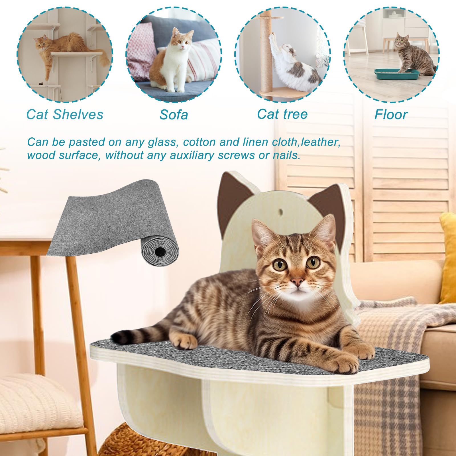 YEXEXINM polyester fibre surface attracts cats with scratching prongs.