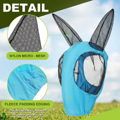 Yeyeplum donkey fly mask with ears protection offers comfortable wear.