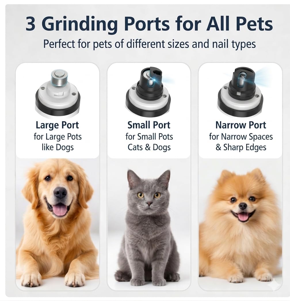 YFL dog nail grinder three ports for small to large nails.