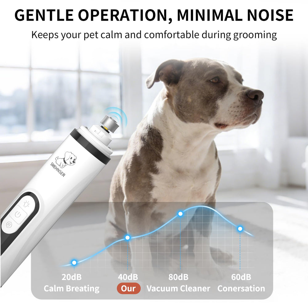 YFL dog nail grinder 3-speed dial adapts to nail thickness.