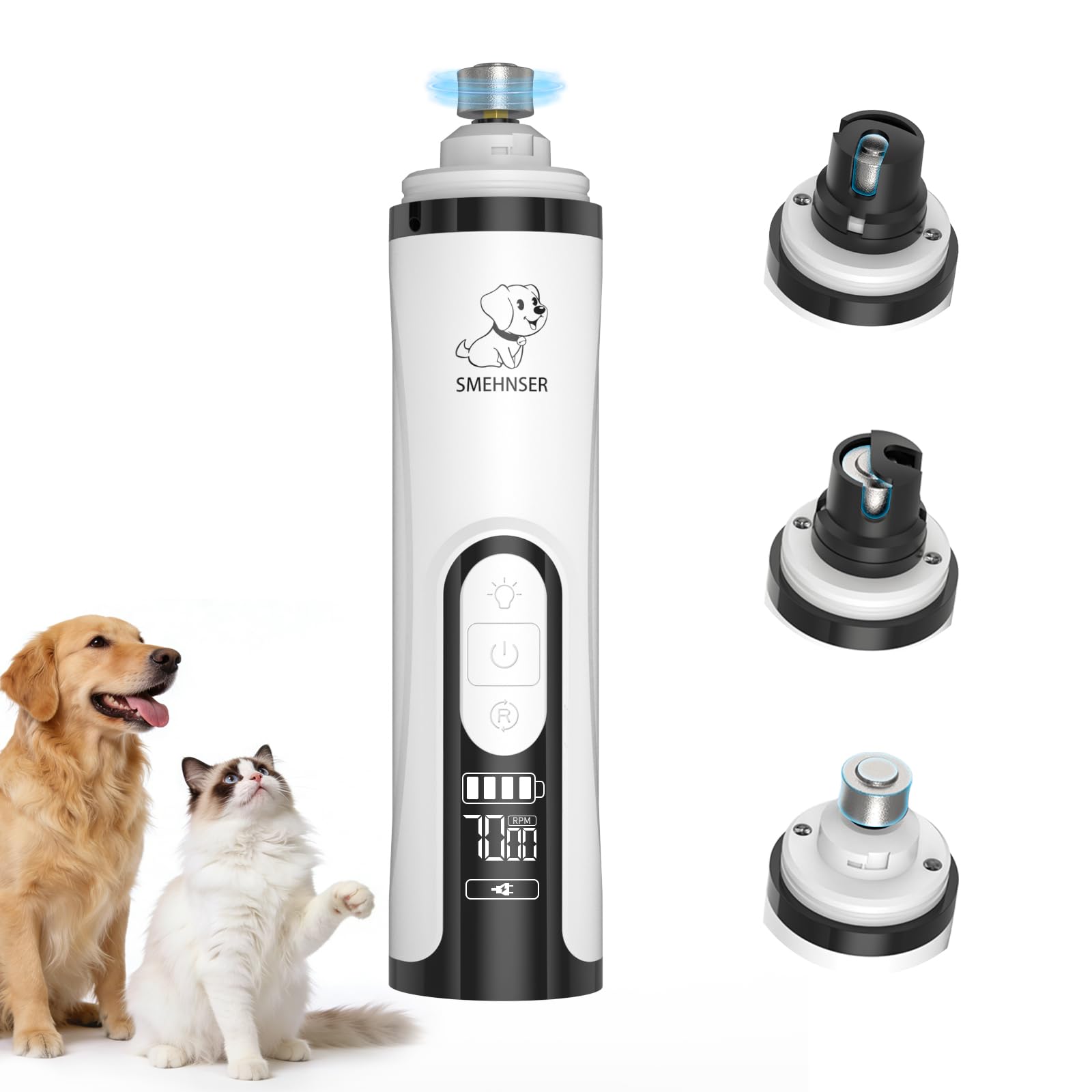 YFL dog nail grinder front view for easy at-home grooming.
