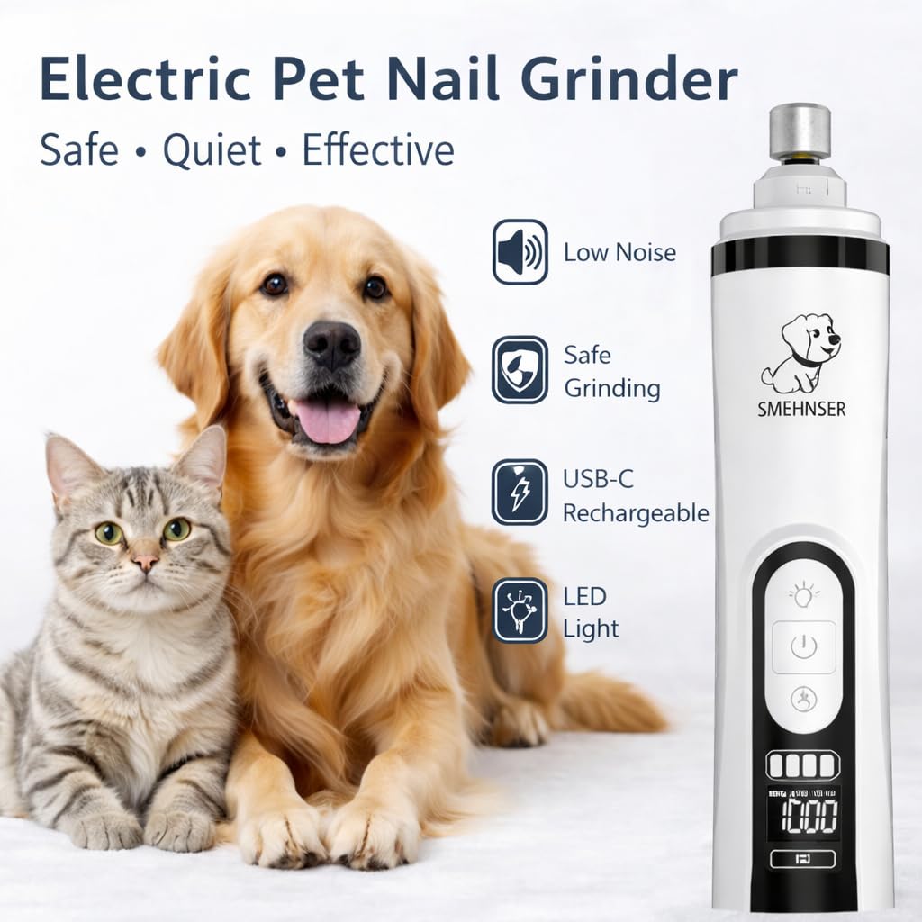 YFL dog nail grinder LED light aids safer nail trimming.