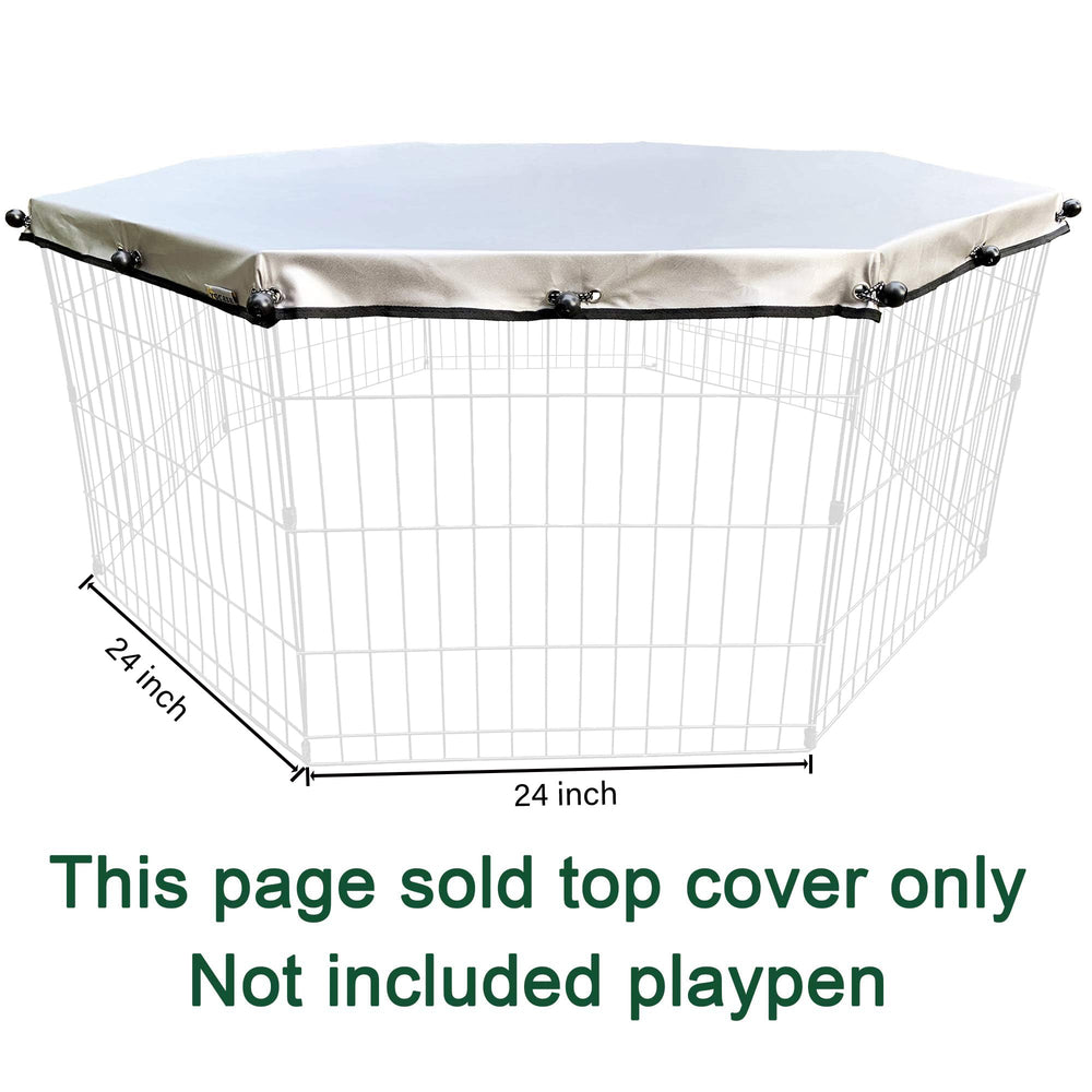 YGCASE playpen cover attached to pen demonstrates secure fit with bungee hooks