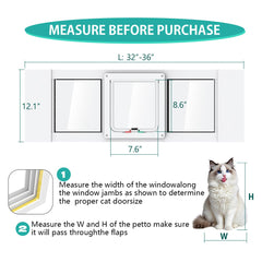 YGNNJY adjustable width 32-36 in demonstrates flexible window fit for pets