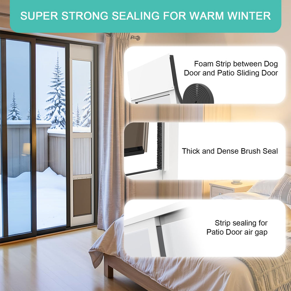 YGNNJY dog door white aluminum frame durability and weather resistance