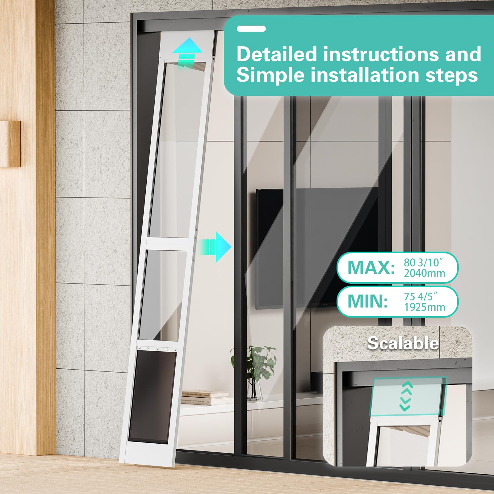 YGNNJY dog door supports dogs up to 75 lbs for confident access