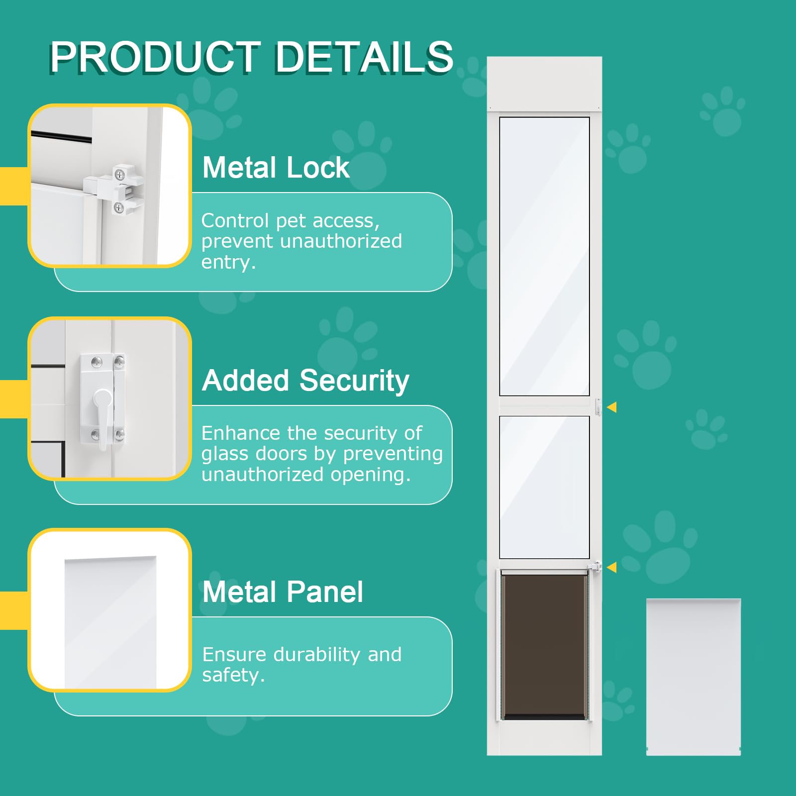 YGNNJY dog door secure track insertion minimizes gaps