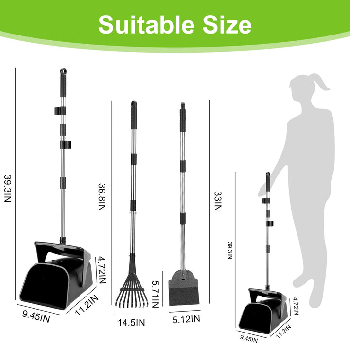 YGNNXRN pooper scooper rake attachment for quick grass debris pickup