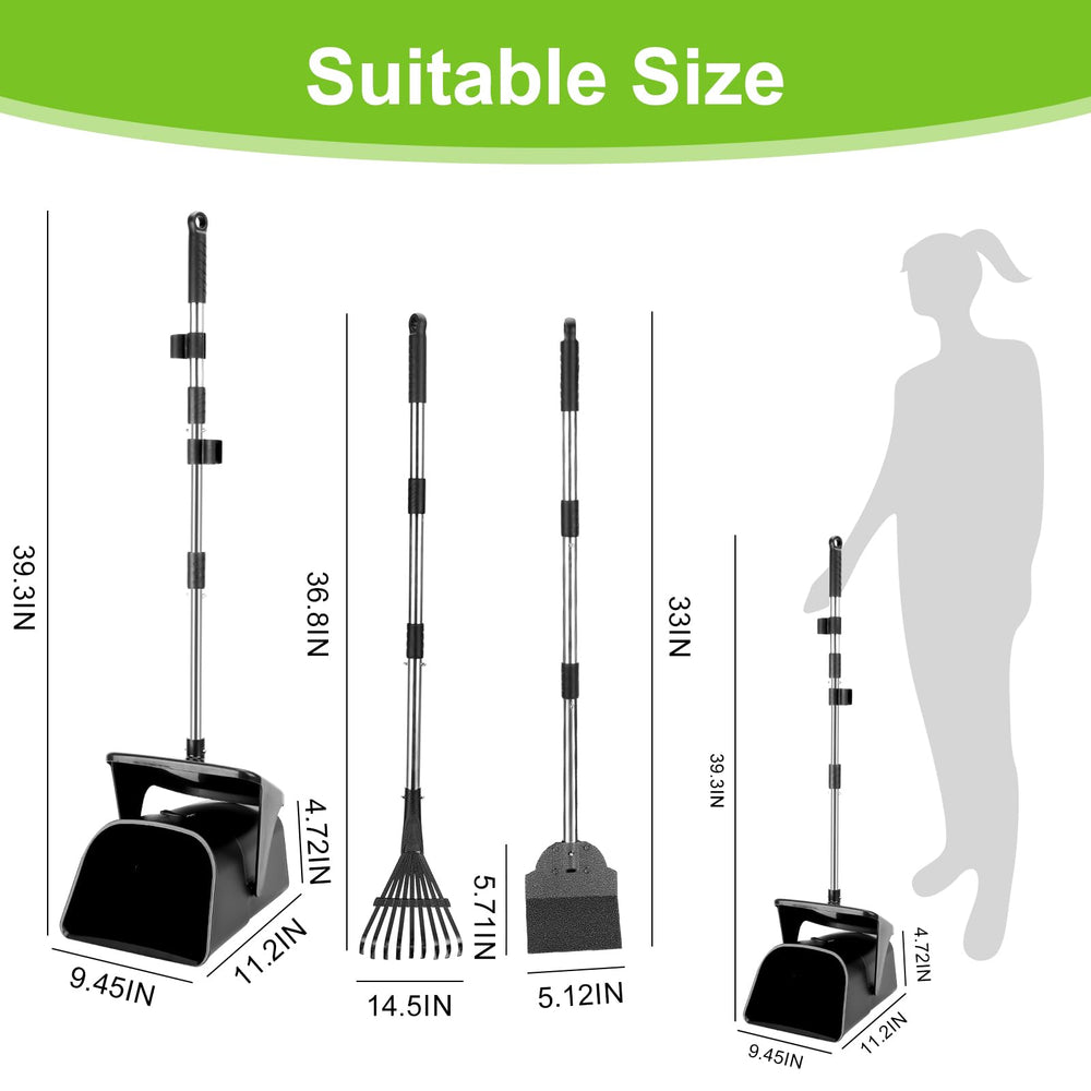 YGNNXRN pooper scooper rake attachment for quick grass debris pickup