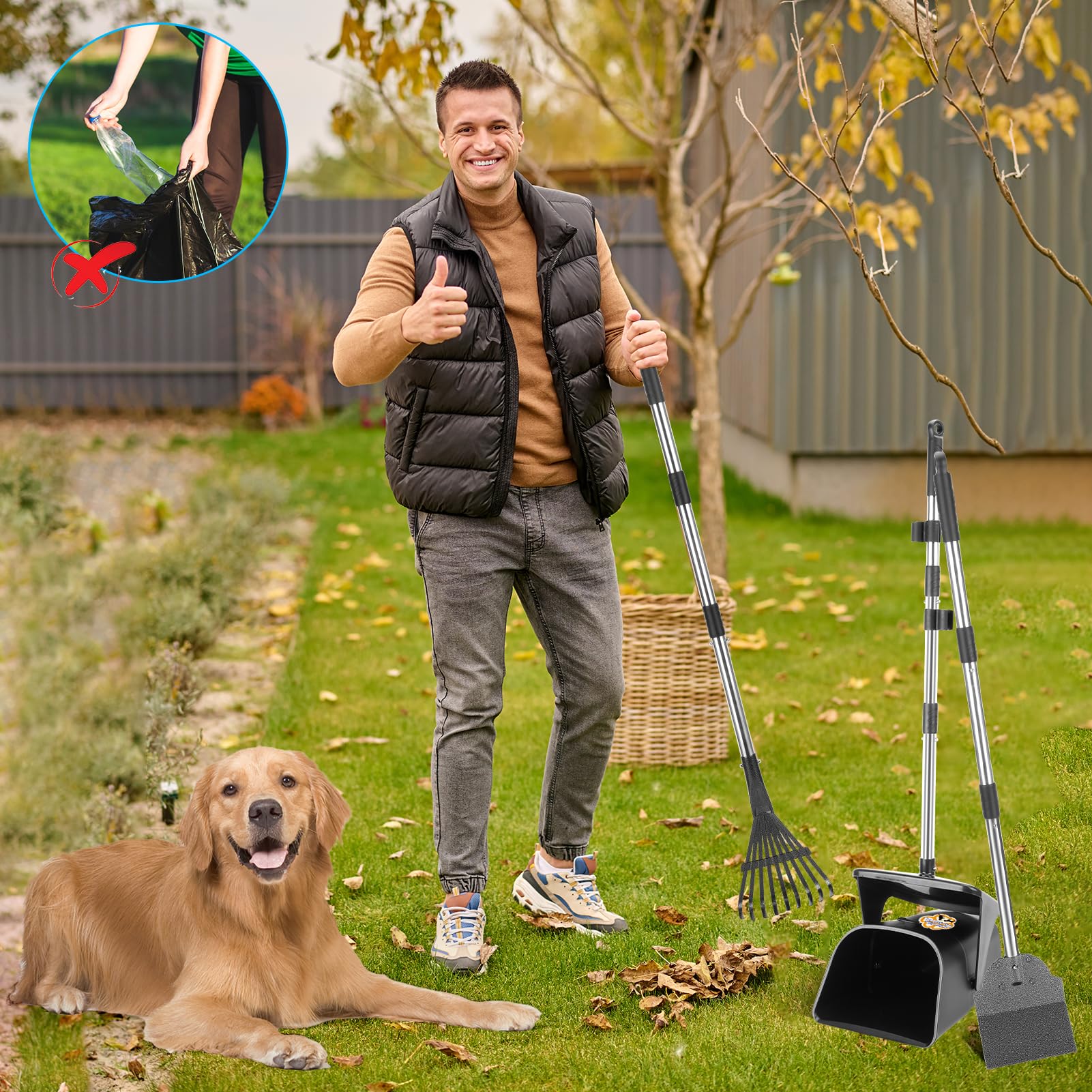 YGNNXRN pooper scooper wall hook for compact storage when idle
