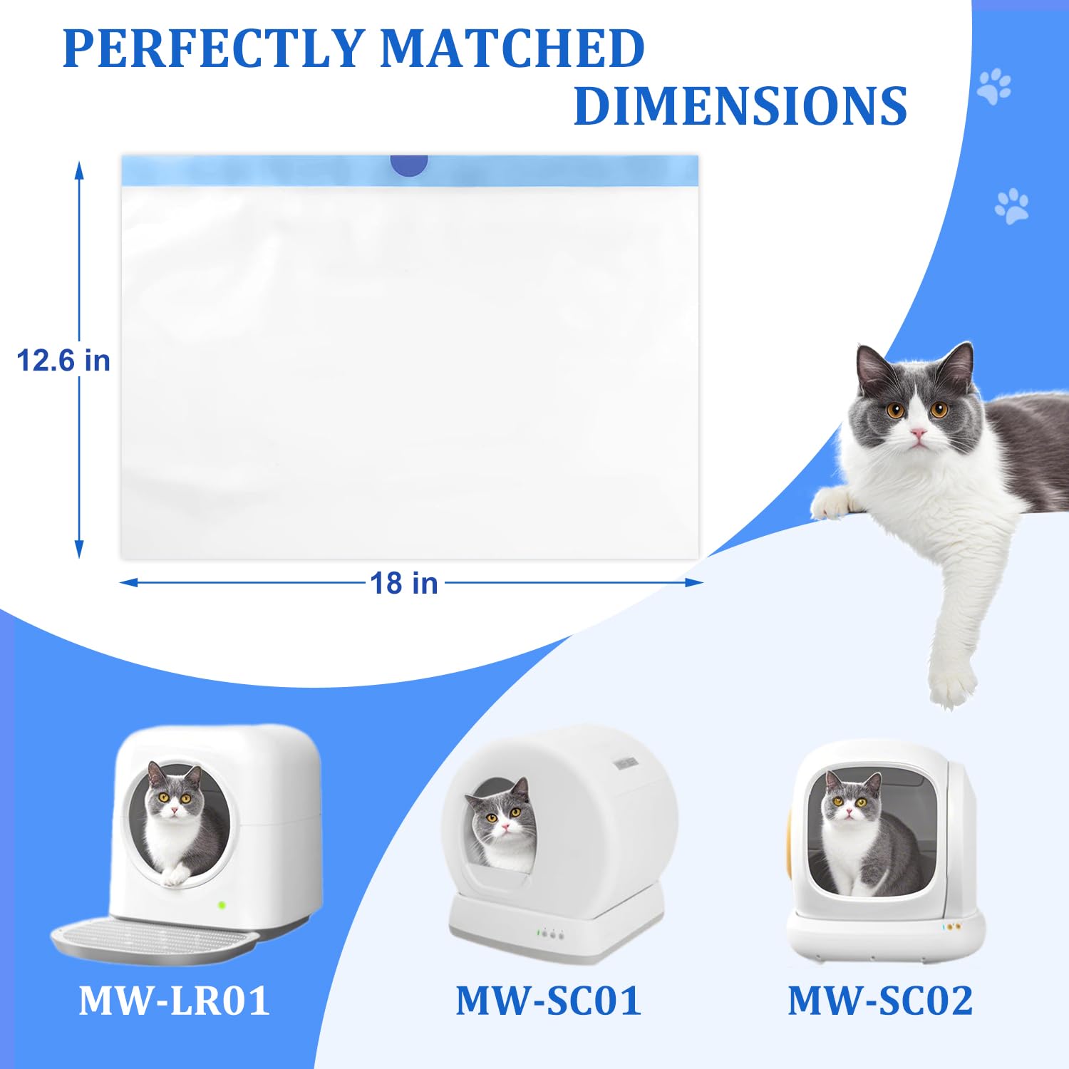 Yhwocd 18x12.6 inch litter bag fits standard boxes.
