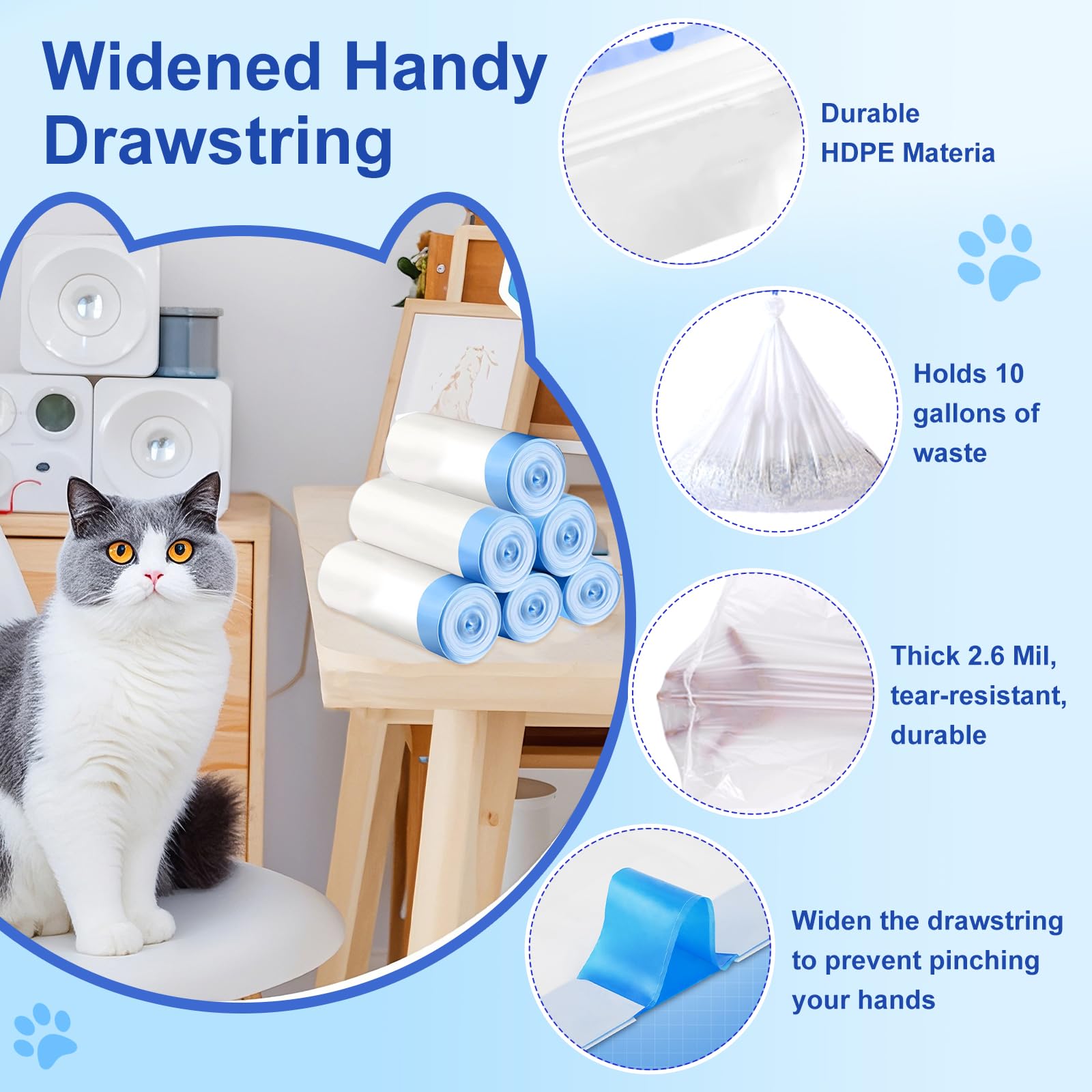 Yhwocd six-roll pack keeps trash bags ready for quick swaps.