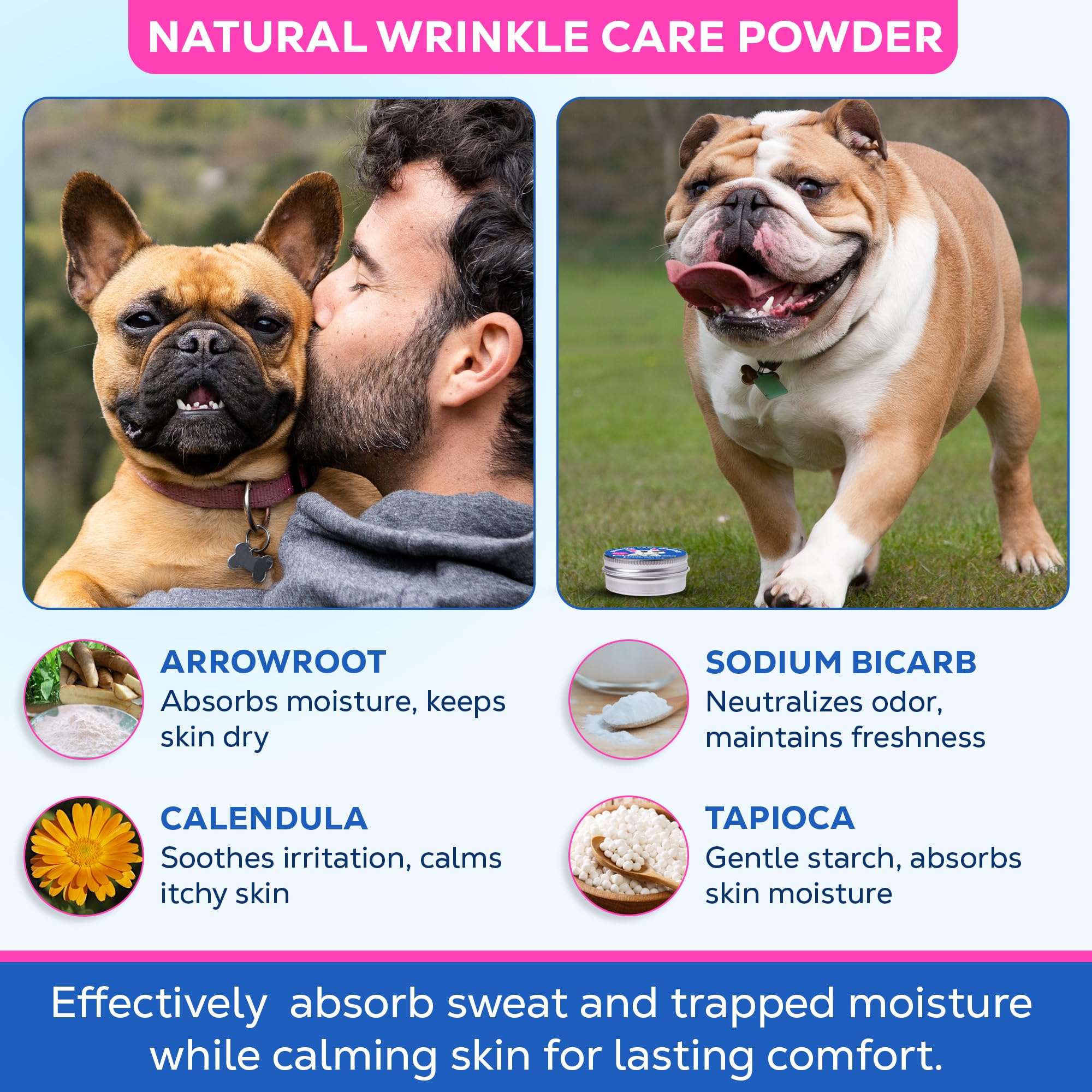 Applying Yibesi powder into facial folds helps manage moisture and odor.