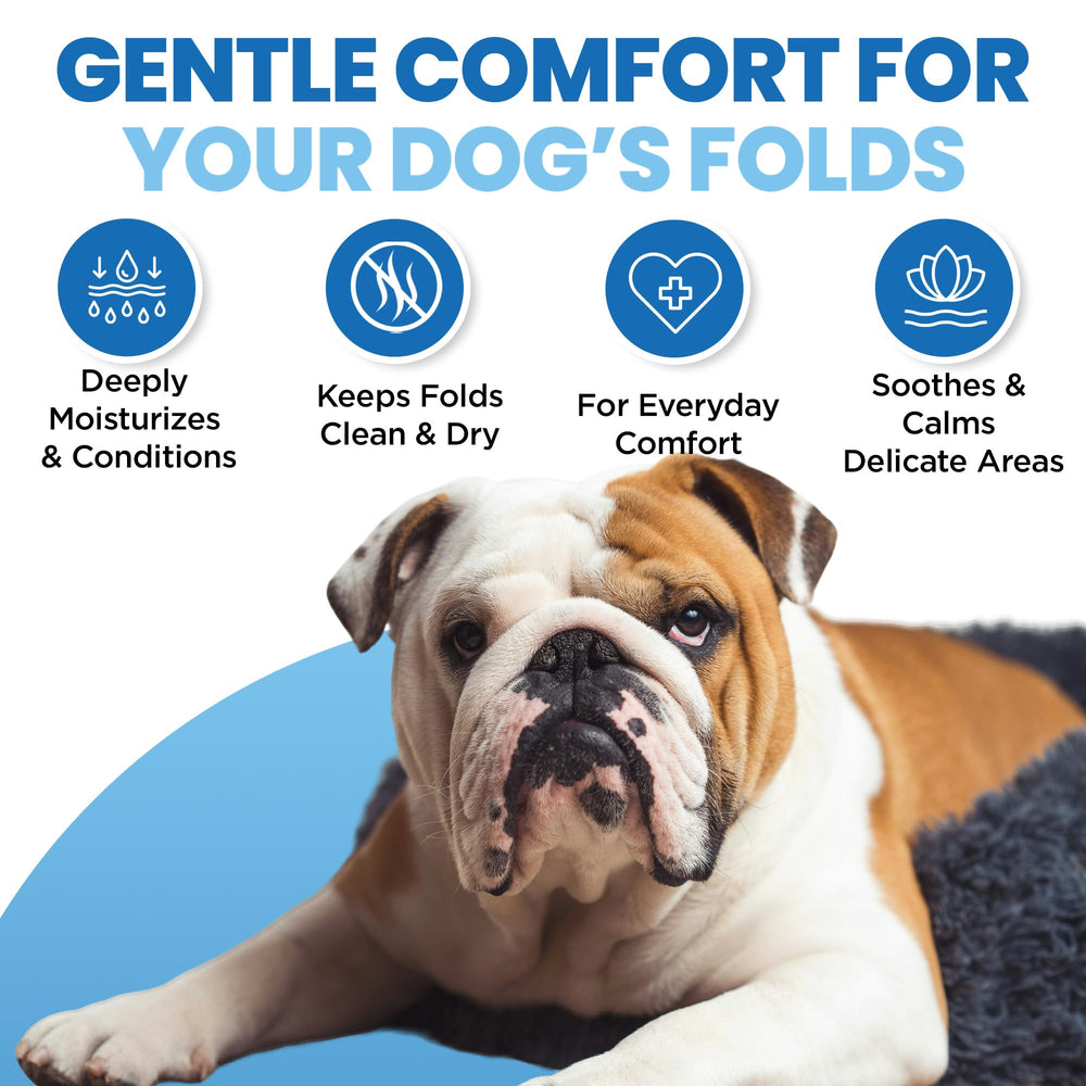Yibesi dog wrinkle cream for bulldog face folds soothes dryness gently.