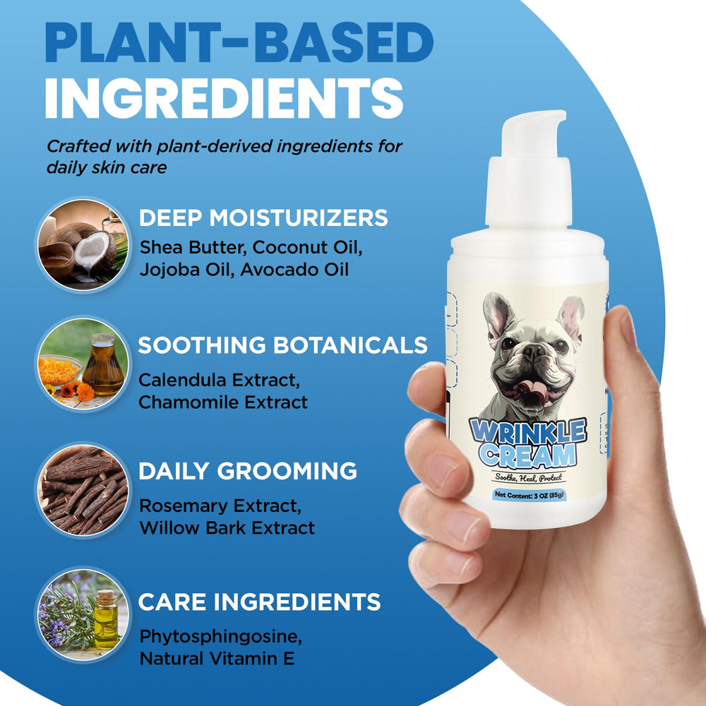 Yibesi dog wrinkle cream non-greasy formula absorbs quickly.