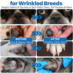 Yibesi dog wrinkle cream tail pockets keeps delicate skin moisturized.