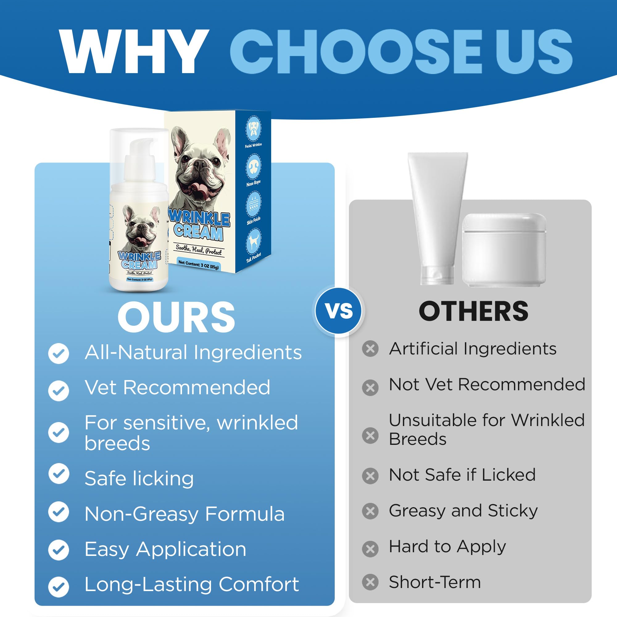 Yibesi dog wrinkle cream vacuum pump provides controlled dispensing.