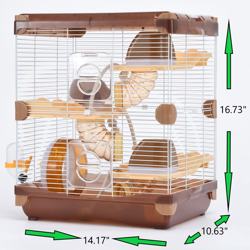 YIBOPET hamster cage interior with ample space for movement.