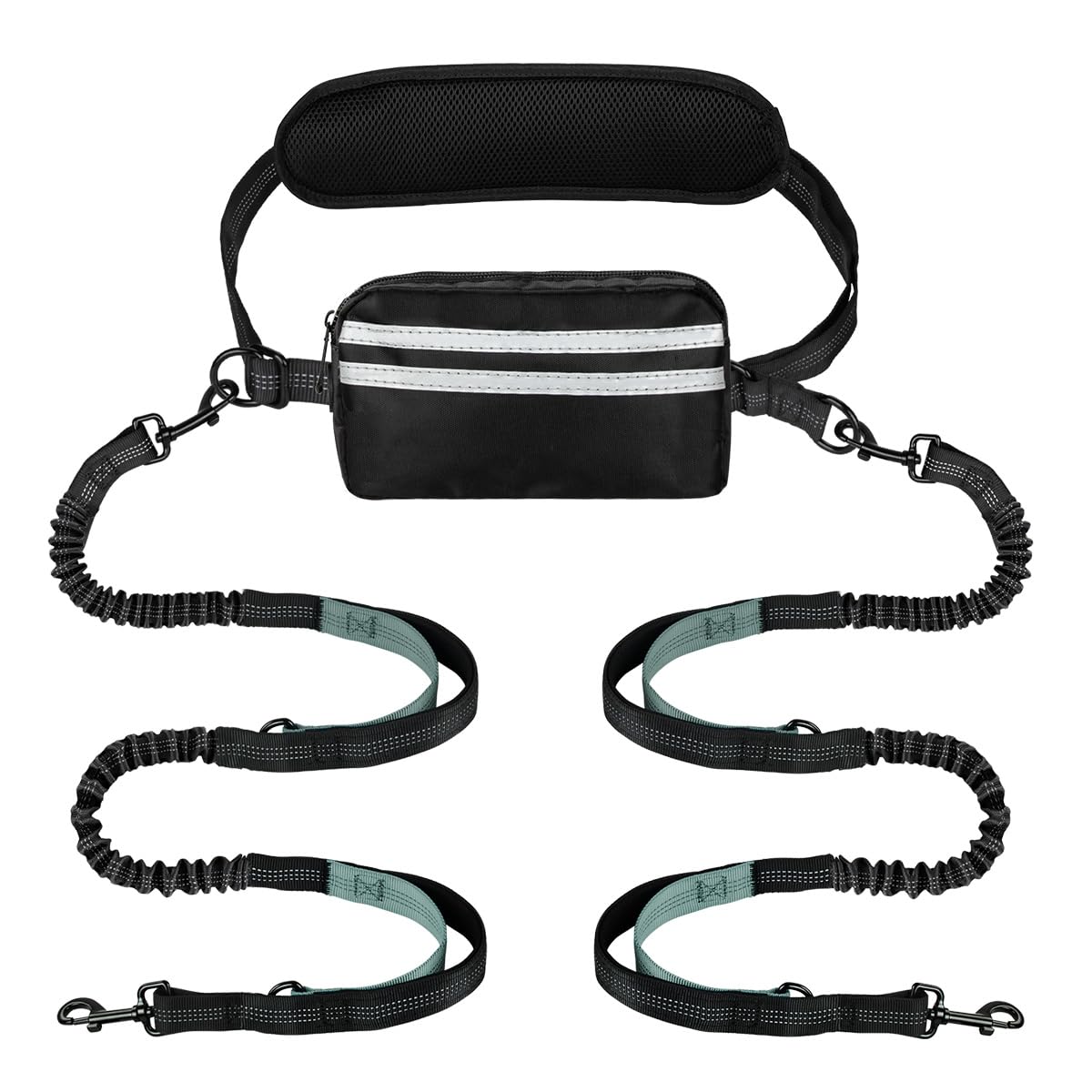 Yicostar hands-free two-dog leash in use for safer, hands-free walking